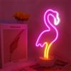 Aslanka Lampada Fenicottero, Lampada Led Effetto Neon - Insegna al neon LED alimentata a batteria o USB - Insegne luminose per camera da letto per Natale, feste, bar