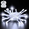 cshare Le più recenti lucine a batteria a LED, 3M 30 LED Scatola batteria impermeabile IP65 con timer, decorazione per Natale, giardino, stanza per esterni/interni-Bianco freddo