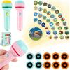 Indrnif 2 Pezzi Torcia Proiettore Bambini, Luce Di Proiezione, Giocattolo Per Diapositiva, Torcia Con 80 Modelli Di Animali, Dinosauri, Veicoli Di Trasporto, Frutta E Cifre Luce Torcia