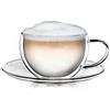 Creano Tazza Termica a Doppia Parete Tè/Latte Macchiato Cappuccino con Sottobicchiere | 250ml