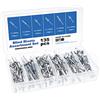 Gueenky 135 Pezzi Rivetti in Alluminio, 5/6/6,4 mm Rivetti pop Rivetti Ciechi, 6 Dimensioni Set di Rivetti a Strappo per Metallo Legno Plastica, con Scatola di Immagazzinaggio