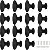 GOTRUST 15PCS Nero Opaco Pomelli per Porta 30MM Rotondo Pomelli Vintage per Cassetti Neri, Pomolo per Mobili con Viti, Pomello per Cassetto a Fungo per Cucina, Vetrine, Armadio, Credenza