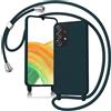 Keteen Custodia per Samsung Galaxy A33 5G, con cinturino sottile, in silicone A33 5G, con cordoncino rimovibile, resistente agli urti, per Samsung A33 5G-Vert