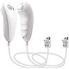 MODESLAB 2 pezzi Wii Nunchuck Controller, Classic Retro Joystick Gamepad di ricambio compatibile con Wii Wii U, controller di gioco sinistro e destro, colore: bianco/bianco