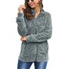 BesserBay Felpa da donna in pile Teddy, calda felpa con zip completa e colletto alto, in pile, taglie S-XXL, grigio., XL