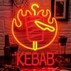 ineonlife Kebab Neon Sign LED Luci al neon Kebabs A Forma di Illuminazione Segni Arancione Rosso Usb Alimentato per Wall Decor Cibo Stalls Ristorante Party BBQ Decorazione