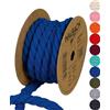 Halbach Seidenbänder Cordoncino di cotone riciclato, larghezza 10 mm/lunghezza 4 metri, filato di cotone sostenibile per macramè, corda naturale per fai da te, colore: blu