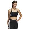 adidas Aeroreact Training 3-Stripes Light Support Workout Bra, Reggiseno Sportivo Donna, Black/White, XL A-C