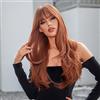 HAIRCUBE HARICUBE Parrucche biondo miele con frangia - Parrucche lunghe a strati lisci da donna, parrucche castano chiaro ramati, parrucche sintetiche naturali resistenti al calore per tutti i giorni/feste