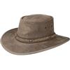 Barmah Hats Squashy Bronco Cappello in Pelle BARMAH cappello di vacchetta nastro intrecciato L/58-59 - beige
