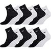FILA Calzini Uomo Running Set di 12 Calze Sportive Uomo Tessitura con Imbottiti e Comodi, Bianchi, Nero, Taglie 43/46