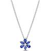 PANDORA Timeless Collana Herbarium a grappolo in argento Sterling con cristallo blu principessa e zirconi cubici trasparenti, Collana Blu