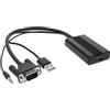 InLine® Convertitore da VGA a HDMI, ingresso VGA e jack audio stereo, uscita HDMI, alimentazione USB inclusa