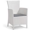 Keter Allibert Iowa Poltrona Dining, Bianco/Grigio Freddo