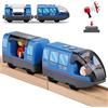 Zuoan Ferrovia in legno treno elettrico ad alta velocità giocattolo treno per bambini locomotiva compatibile con binari in legno per bambini giocattolo - auto giocattolo per bambini - blu