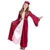 Boland - Costume da regina del Rinascimento per bambini, abito, corona, travestimento, principessa, Medioevo, festa a tema, carnevale