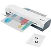 Leitz iLAM Home Plastificatrice A3, Tempo di Riscaldamento Rapido di 3 Minuti, Per Pouch da 75 a 125 micron, Include uno Starter Pack, Bianca, 74320001