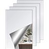 CINGHIA Specchio autoadesivo, piastrelle a specchio, autoadesive, 4 pezzi in acrilico, senza cornice, 30 x 20 cm, specchio adesivo per la parete, specchio da incollare, per bagno, soggiorno
