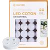 GuirLED Ghirlanda luminoso a LED per batuffoli di cotone USB - Telecomando wireless - Luce notturna per bambini 2h - Adattatore di alimentazione doppio USB 2A incluso - 4 intensità - 32 sfere 4,8 m - Flocon