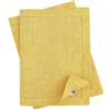 Linen & Cotton Set di 2 Tovagliette da Tavola in Tessuto Lavabile con Orlo a Giorno Scandi -100% Lino, Giallo (30 x 44 cm, 2 Pezzi) Rettangolari Eleganti per Tavolo da Pranzo Tavolini Cucina Colazione