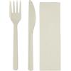 vidoelettronica Set 2 Posate biodegradabili e 100% compostabili forchetta Coltello tovagliolo 2 veli stoviglie bio Eco Friendly (50)
