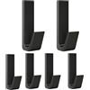 CattleBie Ganci adesivi da parete, portata fino a 20 kg, portasciugamani senza foratura, supporto da parete, ganci autoadesivi per bagno, asciugamani, cappotti e borse, alluminio, inox (nero, 6 pezzi)