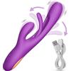 Generico Dildo vibrante per donna | Vibratore Rabbit e punto G con 7 vibrazioni e 7 modalità | Stimolazione del clitoride del vibratore clitorideo impermeabile | Ricaricabile | giocattoli sessuali (Viola)