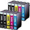 Hyggetech 34XL Cartucce d'inchiostro compatibili per Epson 34XL 34 XL Cartucce d'inchiostro compatibili con Epson Workforce Pro WF-3720 WF-3725 WF-3720dWF WF-3725DWF