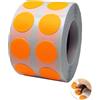 ZEACCT 2000 Pcs Adesivi a Cerchio, Adesivi Rotondi Rimovibili in Colore, Etichette Rotonde, Etichette di Codifica a Colori, Etichette Adesive Rotonde, Per Scrapbooking Fai Da Te, 1Rotolo (Arancione)