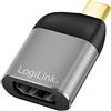 LogiLink Adattatore USB 3.2 Gen2 Ultra HD 8K, USB Type-C (maschio) a DisplayPort (femmina), colore: Nero/Grigio