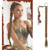 Sofeiyan Lunga Estensione Coda di Cavallo, 66 cm Lunga Coda di Cavallo Intrecciata con Cravatta Coda Capelli Lunghi Sintetico Ponytail Extension per Donne Biondo Scuro Cenere con Mèches