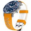 Kai Tian Durevole Due Toni In Silicone Curvo Estremità 22mm Racing Cinturino In Gomma Orologio Arancia(Punto Bianco) Per Gli Uomini Le Donne