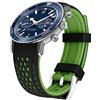 Kai Tian Durevole Due Toni In Silicone Curvo Estremità 20mm Racing Cinturino In Gomma Orologio Nero(Punto Verde Esercito) Per Gli Uomini Le Donne