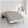 Italian Bed Linen Lenzuolo Sotto con Angoli Piazza e Mezzo, Microfibra, Made in Italy, Lenzuola 120x200 con angolo 35cm, Tortora