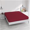 Italian Bed Linen Lenzuolo Sotto con Angoli Matrimoniale Maxi, Microfibra, Made in Italy, Lenzuola 180x200 con angolo 35cm, Bordeaux