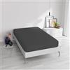 Italian Bed Linen Lenzuolo Sotto con Angoli Piazza e Mezzo, Microfibra, Made in Italy, Lenzuola 120x200 con angolo 35cm, Grigio Scuro