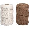 Rayher Set Filo macramè, 2.2 mm Diametro, Naturale, 2 x Ca. 200 g, 2 Rocchetti a 70 m, 44000505