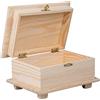 Rayher 64509505 - Cofanetto in legno con coperchio e chiusura a scatto, certificato FSC, 100% naturale, 10,5 x 19 x 13,5 cm