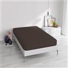 Italian Bed Linen Lenzuolo Sotto con Angoli Piazza e Mezzo, Microfibra, Made in Italy, Lenzuola 120x200 con angolo 35cm, Marrone