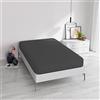 Italian Bed Linen Lenzuolo sotto ELEGANT con angolo da 35cm, Grigio Scuro, Singolo