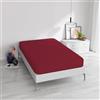 Italian Bed Linen Lenzuolo Sotto con Angoli Piazza e Mezzo, Microfibra, Made in Italy, Lenzuola 120x200 con angolo 35cm, Bordeaux