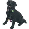 Sandicast Black Labrador Retriever con sciarpa rossa e bianca ornamento natalizio