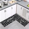 7VSTOHS Set di Tappetini da Cucina Antiscivolo in 2 Pezzi, Tappetini e Tappeti Moderni Lavabili per Corridoio, Sala da Pranzo e Ingresso, 40x60cm + 40x120cm
