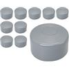 SKIR'CO (10 pezzi) Tappi per pali di recinzione, rotondi 60 mm Cappucci in plastica grigia per pali di recinzione rotondi, coperture per pali di recinzione, colore finestra grigio RAL 7040