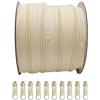 JYC CREATIVE 25 Metri di Chiusure Lampo in Nylon + 10 Cursori Liberi Tiretti in Metallo, Cerniera per Cucire, Chiusure Lampo al Metro per Cucire su Vestiti, Tessuti, Chiusuri Lampo al Metro n.3, (Giallo 103)