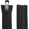 Aerzetix - C64117 - Set di 5 Cerniere Lampo iniettate N°5 70cm autobloccante separabile - tiretto Decorativo in Metallo - Colore Nero - Rete cursore merceria Cucito Giacca