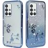 BAOJAY Compatibile per Samsung Galaxy A71 4G Silicone Case [Glitter Bling Cover Glitter Clear View,Custodia Trasparente Antiurto regali per ragazze e signoreo-blu