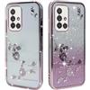 BAOJAY Compatibile per Samsung Galaxy A71 4G Silicone Case [Glitter Bling Cover Glitter Clear View,Custodia Trasparente Antiurto regali per ragazze e signoreo-rosa