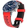 Kai Tian Durevole Due Toni In Silicone Curvo Estremità 20mm Racing Cinturino In Gomma Orologio Rosso(Punto Nero) Per Gli Uomini Le Donne