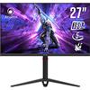 ATLANTIS Monitor 27 pollici Gaming 165Hz 180Hz OC, schermo 27, Full HD 1920x1080, HDMI e DP, MULTIMEDIALE, FreeSync, alzabile inclinabile, pivot risposta 5ms, Contrasto 3000:1, Angolo 178/178